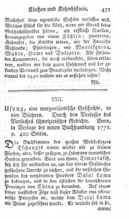 Usong, eine morgenländische Geschichte.