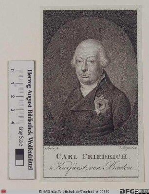 Bildnis Karl Friedrich, Markgraf (1803 Kurfürst, 1806 Großherzog) von Baden (reg. 1746-1811)