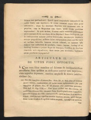 Articulus II. De Vitiis Fidei Oppositis.