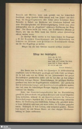 Pflege der Geselligkeit