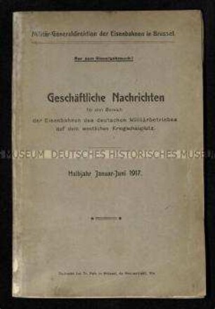 Militärische Eisenbahnnachrichten 1917