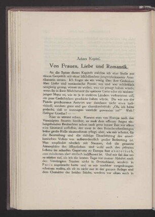 VIII. Von Frauen, Liebe und Romantik.