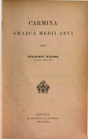 Carmina Graeca medii aevi
