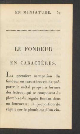 Le fondeur en caractères.