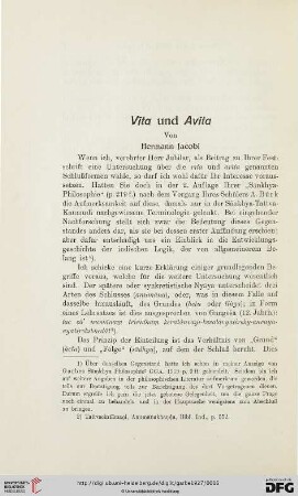 Hermann Jacobi (Bonn), Vīta und Avīta