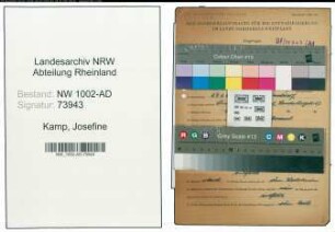 Entnazifizierung Josefine Kamp, geb. 27.03.1904 (Buchhalterin)