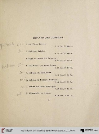 England und Cornwall (Nr. 1-18)