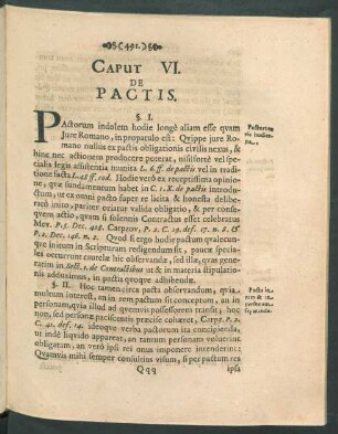 Caput VI. De Pactis.