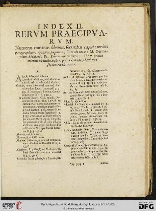 Index II. Rerum praecipuarum