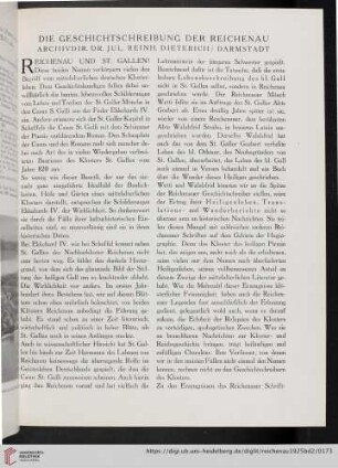 Die Geschichtsschreibung der Reichenau