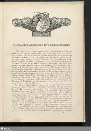 Allgemeine Würdigung und Biographisches
