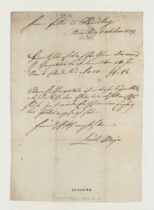 Brief von Leonhard Mayer an Joseph Heller