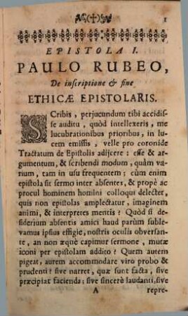 Ethica Epistolaris Seu Epistolae Morales : ad usum familiarem Vario Argvmento Scriptae
