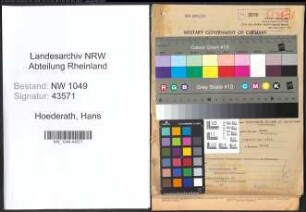 Entnazifizierung Hans Hoederath , geb. 11.02.1910 (Arzt)