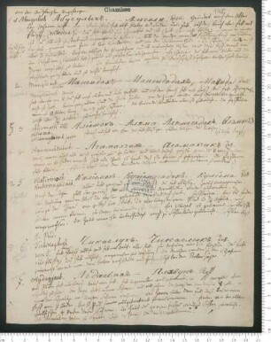 Entwurf der Beschreibung von Walfischarten sowie Manuskriptentwurf zu "Bemerkungen und Ansichten", Kapitel "Vokabularium der Dialekte Chamori (Marianen-Inseln) und von Eap, Ulea und Radack. Anmerkung"