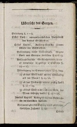 Uibersicht des Ganzen.