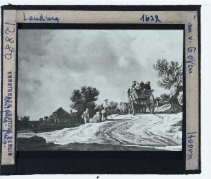 Goyen, Sandweglanschaft mit einer Kutsche von Reisenden (gestohlen)