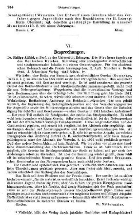 744-752, VI. Besprechungen