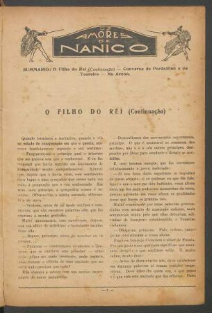 Os amores de Nanico : Romance histórico