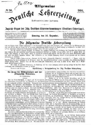 Die Allgemeine Deutsche Lehrerzeitung