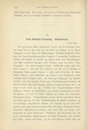 49. Prins Wilhelms Formaeling. Studentersold