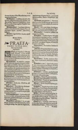Praefationis Primae Divi Hieronymi, in Iob. explanatio. - Vocum Quarundam, In Ecclesiasticum, explicatio.