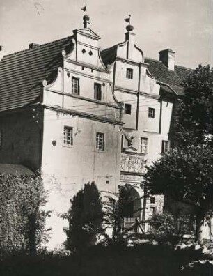 Sonnewalde. Brandenburg. Renaissance-Schlossanlage Sonnewalde, errichtet im späten 16. Jh.. Ansicht des Vorderschlosses