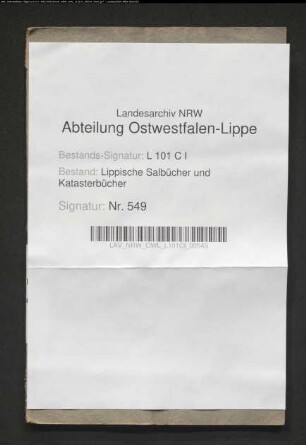Flurbuch der Bauerschaft Schieder von 1816