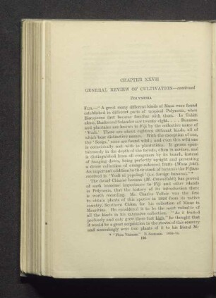 Chapter XXVII General review of cultivation-continued Polynesia