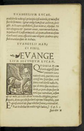 Evangelium Secundum Lucam.