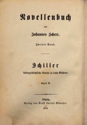 Novellenbuch, 2. Schiller ; 2