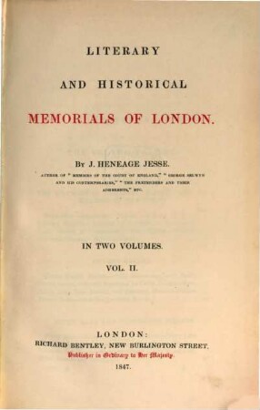 Literary and historical memorials of London, 2