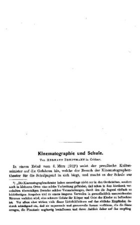 Kinematographie und Schule