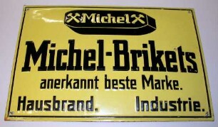 Blechschild Michel Brikett