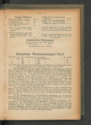 Deutscher Wechselstempel-Tarif