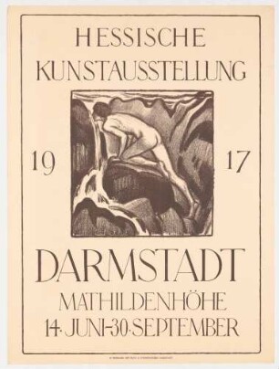 Plakat: Hessische Kunstausstellung vom 14. Juni bis 30. September 1917, Darmstadt, Mathildenhöhe