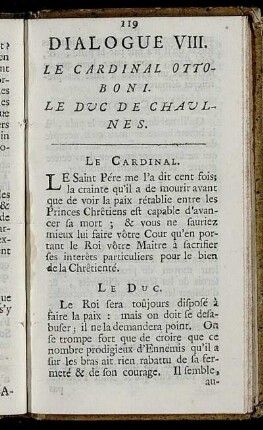 Dialogue VIII. Le Cardinal Ottoboni. Le Duc De Chaulnes.