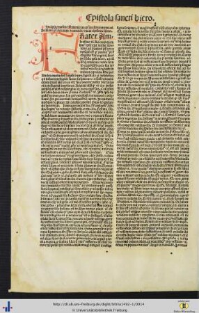Epistola sancti Hieronymi ad Paulinum presbyterum cum expositione Britonis