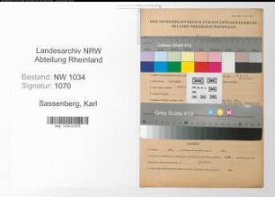 Entnazifizierung Karl Sassenberg , geb. 05.02.1913 (Oberwachtmeister)