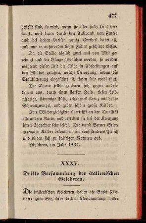 XXXV. Dritte Versammlung der italienischen Gelehrten