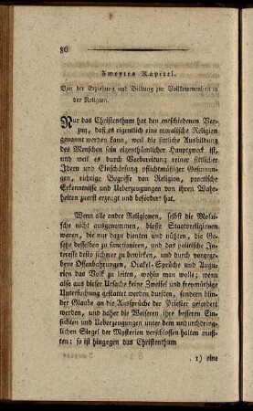 Zweytes Kapitel. Von der Erziehung und Bildung zur Vollkommenheit in der Religion.