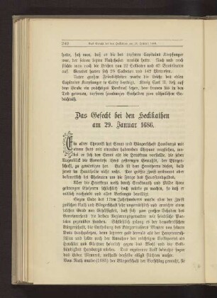 Das Gefecht bei den Heckkathen am 29. Januar 1686.