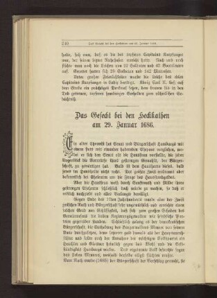 Das Gefecht bei den Heckkathen am 29. Januar 1686.