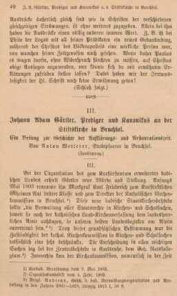 40-55 Johann Adam Gärtler, Prediger und Kanonikus an der Stiftskirche in Bruchsal : Fortsetzung