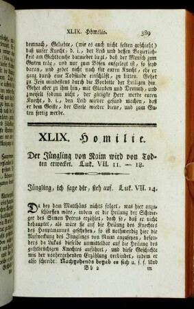 XLIX. Homilie. Der Jüngling von Naim wird von Todten erwecket. Luk. VII. 11.-18.