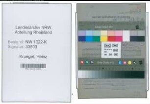 Entnazifizierung Heinz Krueger , geb. 16.06.1914 (Meister)
