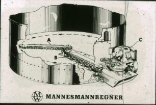 Schemazeichnung: Lagertechnik, Hochsilo, Silofräse, Untenentnahmefräse
