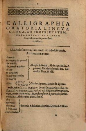 Calligraphia Oratoria Linguae Graecae : Ad Proprietatem, Elegantiam & copiam Graeci sermonis parandam utilissima