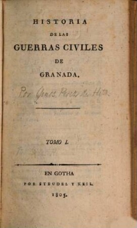 Historia de las guerras civiles de Granada. 1