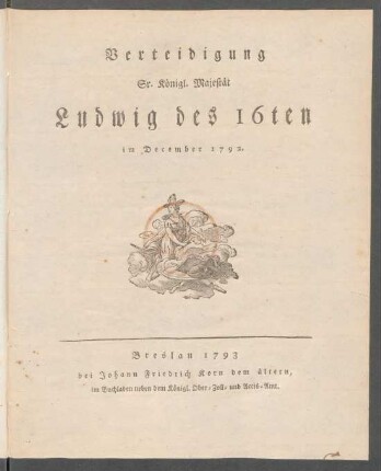 Verteidigung Sr. Königl. Majestät Ludwig des 16ten im December 1792.